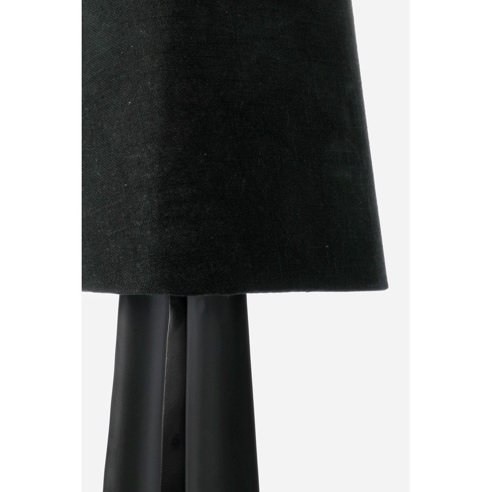 Czarna metalowa lampa stołowa z tekstylnym kloszem (wysokość 61 cm) Tripura – Bizzotto (zdjęcie 4)