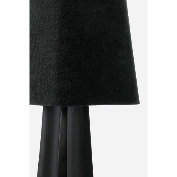 Czarna metalowa lampa stołowa z tekstylnym kloszem (wysokość 61 cm) Tripura – Bizzotto-image-3