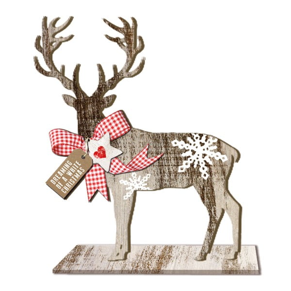 Drewniana dekoracja świąteczna PPD Deer Large Country Xmas, wys. 35 cm