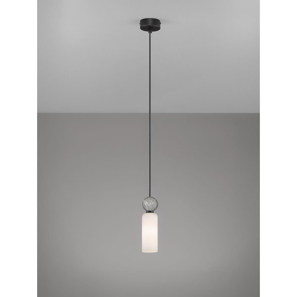 Kamienna lampa wisząca w kolorze matowej czerni ze szklanym kloszem ø 6 cm Filomena – Nova Luce-image-4