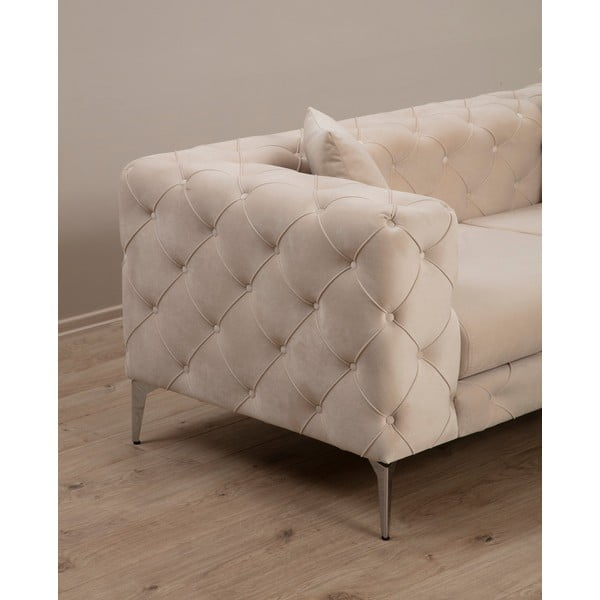 Beżowa aksamitna sofa 237 cm Como – Artie-image-3