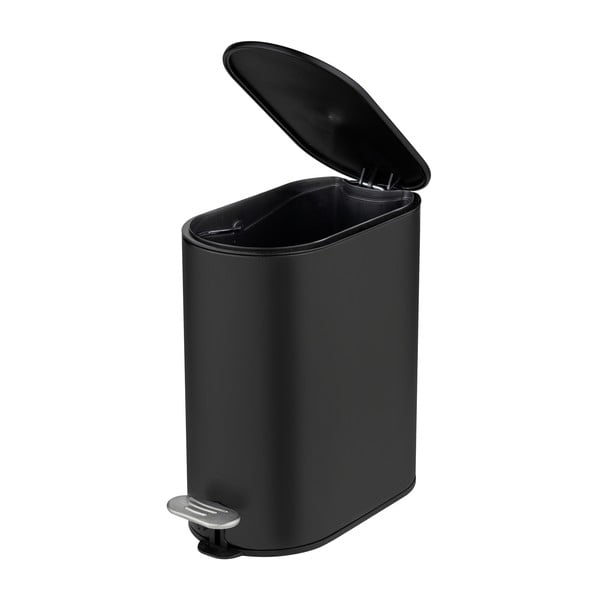 Stalowy kosz na śmieci z pedałem w kolorze matowej czerni 5 l Collungo – Wenko-image-4