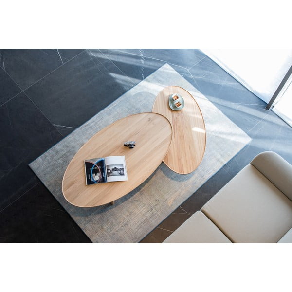 Naturalny stolik z drewna dębowego 65x120 cm Mu – Gazzda-image-2