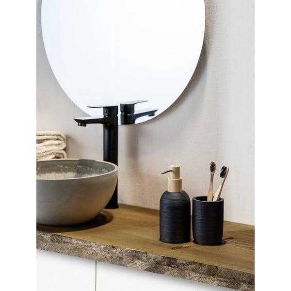 Czarny kubek na szczoteczki do zębów z żywicy polimerowej Altavalle – Wenko-image-1