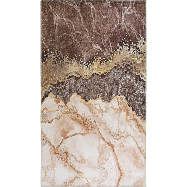 Koniakowo-kremowy dywan odpowiedni do prania 150x80 cm – Vitaus