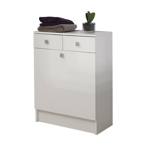 Biała szafka łazienkowa z koszem na pranie Symbiosis Combi, szer. 60 cm