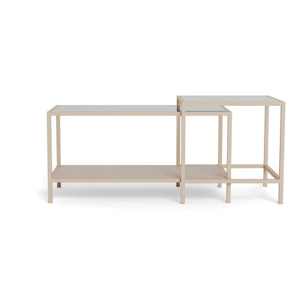 Szare stalowe stoliki zestaw 2 szt. 50x90 cm Seaford – Actona-image-1