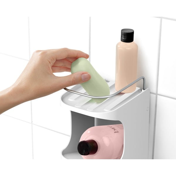 Biała samoprzylepna plastikowa półka łazienkowa Capsule − Joseph Joseph-image-4