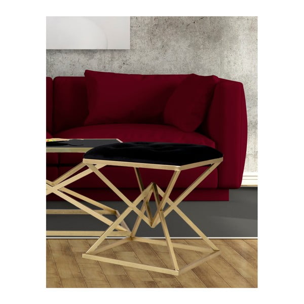 Stołek w czarno-złotym kolorze Mauro Ferretti Piramid-image-3