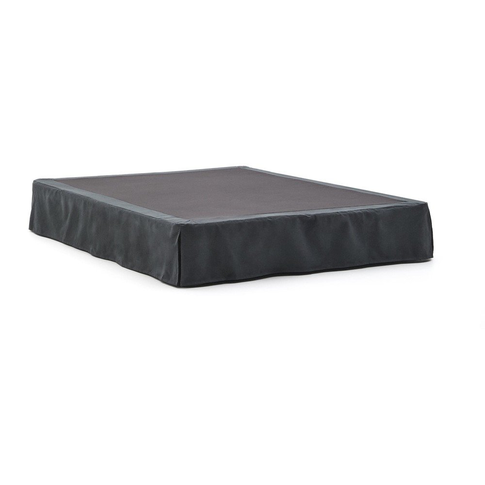 Antracytowe tapicerowane łóżko dwuosobowe 160x200 cm Jaira – Kave Home