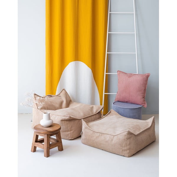 Jasnobrązowy sztruksowy dziecięcy worek do siedzenia Square – Wigiwama-image-3