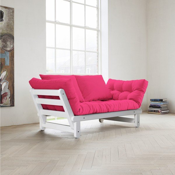 Sofa rozkładana Karup Beat White/Magenta-image-2