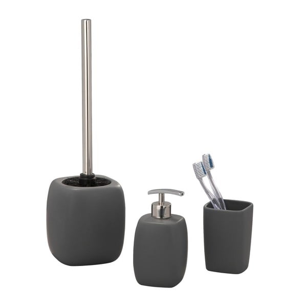 Szary kubek ceramiczny na szczoteczki do zębów Wenko Faro-image-1
