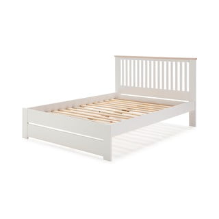 Białe łóżko dwuosobowe Marckeric Leba, 140x190 cm