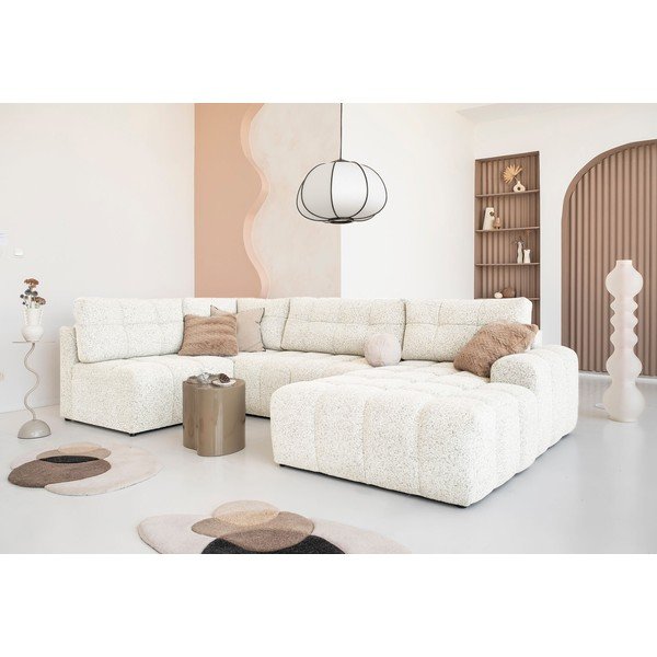 Kremowy rozkładany narożnik modułowy ze schowkiem (lewostronny) Lulu – Miuform-image-1