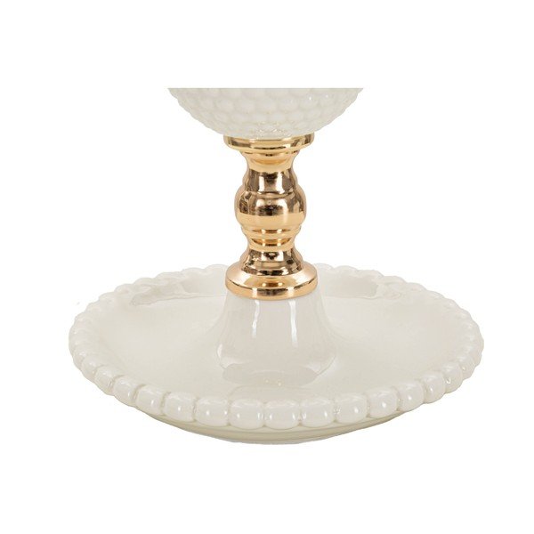 Biała lampa stołowa z tekstylnym kloszem (wysokość 40 cm) Napoli – Mauro Ferretti-image-3