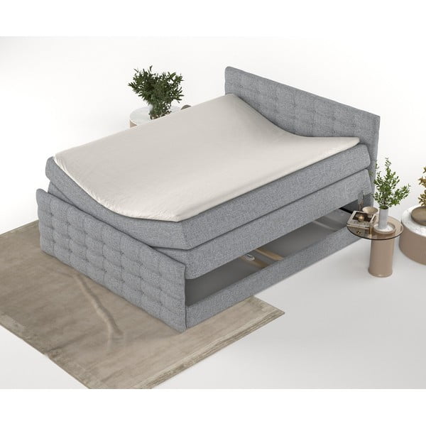 Szare łóżko boxspring ze schowkiem 160x200 cm Blend – Maison de Rêve-image-4