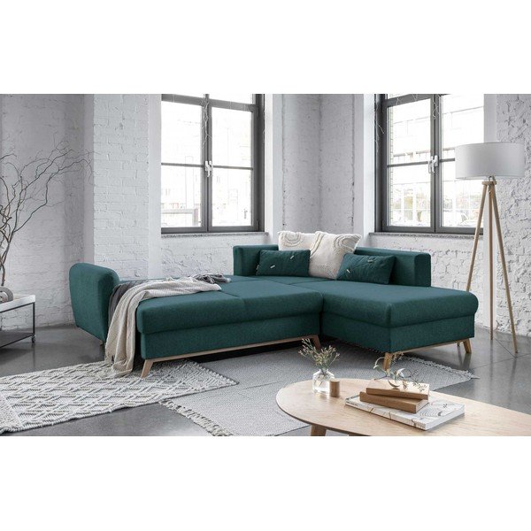 Turkusowy rozkładany narożnik Miuform Scandic Lagom L, prawostronny-image-4