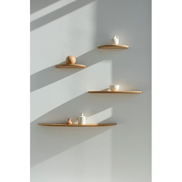 Naturalna półka z litego drewna dębowego 70 cm Mu – Gazzda-image-4