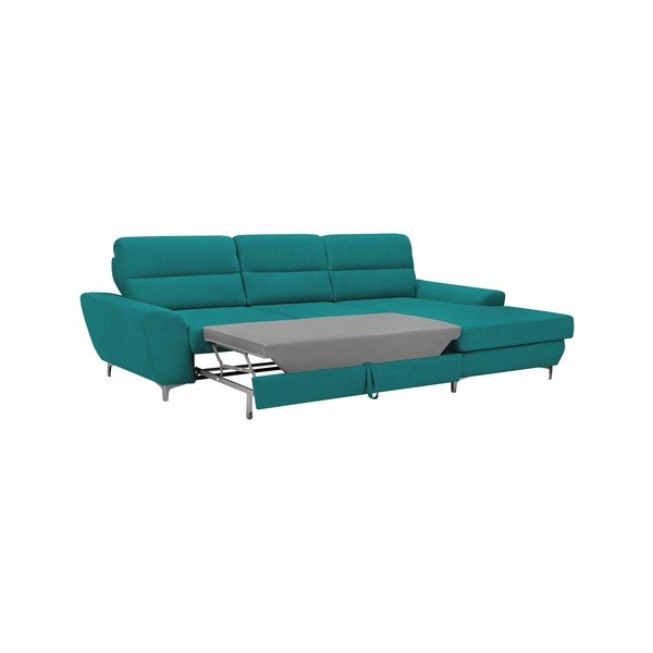 Turkusowa rozkładany narożnik prawostronny Windsor & Co Sofas Omega-image-3
