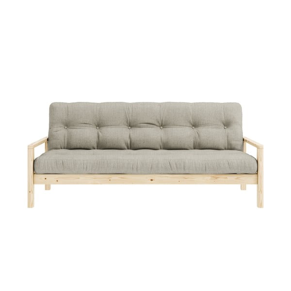 Beżowa lniana rozkładana sofa 205 cm Knob – Karup Design