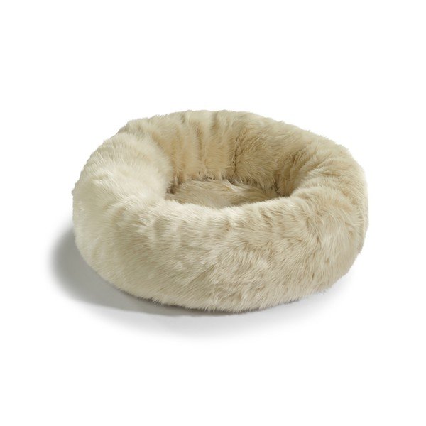 Kremowe legowisko dla czworonoga ze sztucznego futra ø 50 cm Lana Ivory/Mottled Natural – MiaCara