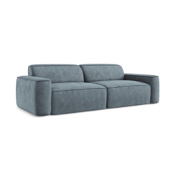 Szaroniebieska sofa z tkaniny szenilowej 244 cm Omao – Makamii-image-1