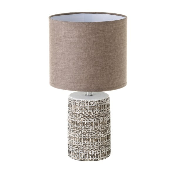 Brązowa lampa stołowa z tekstylnym kloszem (wys. 33,5 cm) – Casa Selección