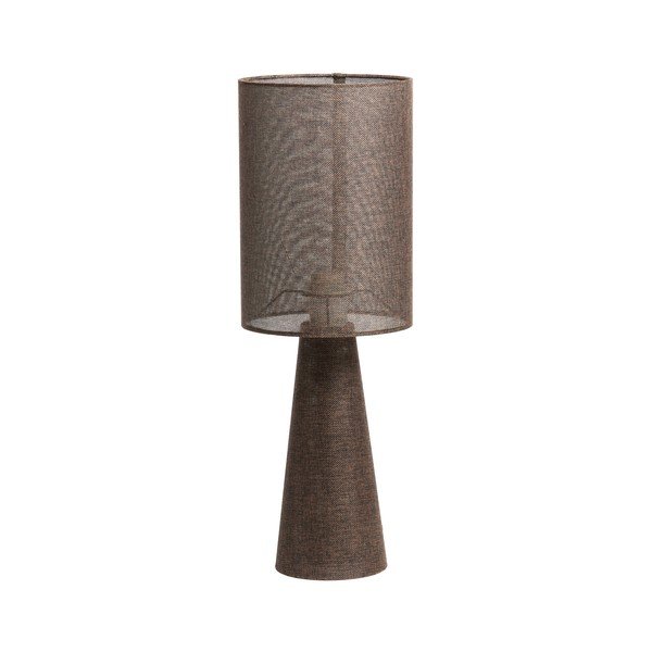 Brązowa lampa stołowa z tekstylnym kloszem (wysokość 58 cm) Micky – Light & Living