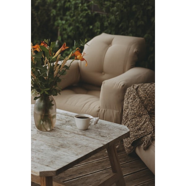 Beżowy fotel rozkładany odpowiedni na zewnątrz Karup Design OUT™ Hippo Beige-image-4