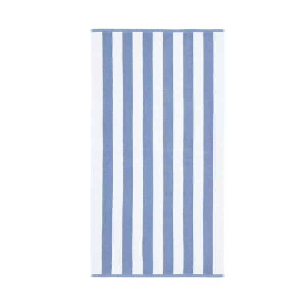 Biały/niebieski bawełniany ręcznik kąpielowy 70x120 cm Stripe Jacquard – Bianca