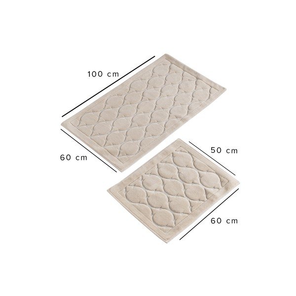 Beżowe dywaniki łazienkowe zestaw 2 szt. 100x60 cm Dante – Foutastic-image-4