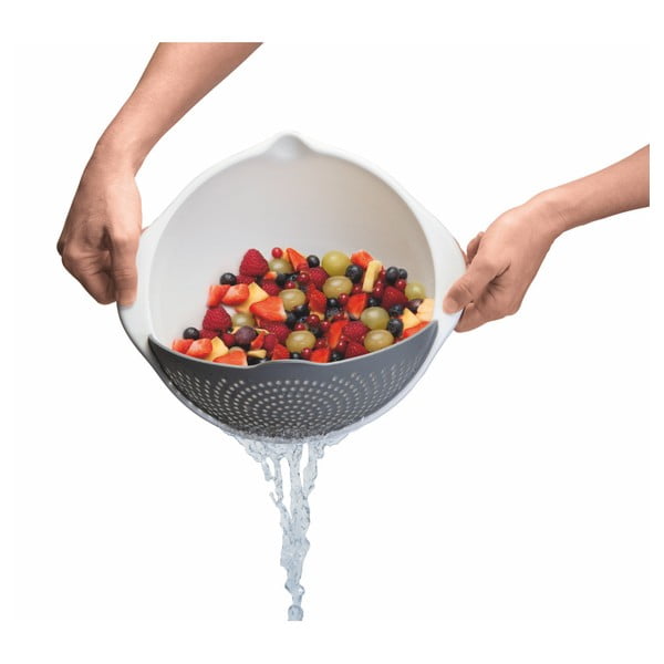 Biała miska z durszlakiem 2v1 Metaltex, Ø 28 cm-image-3