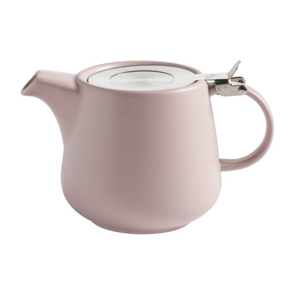 Różowy porcelanowy dzbanek do herbaty z sitkiem Maxwell & Williams Tint, 600 ml