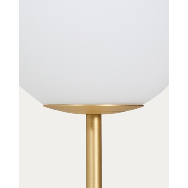 Biała/w kolorze złota lampa stojąca ze szklanym kloszem (wysokość 155 cm) Brisia – Kave Home-image-2
