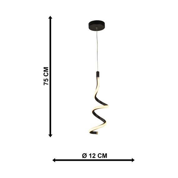 Czarna metalowa lampa wisząca LED ø 12 cm Hilton – Squid Lighting-image-3