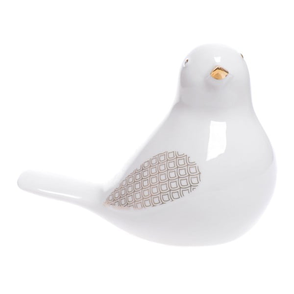 Biały ptaszek ceramiczny, wys. 10 cm