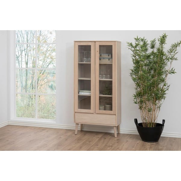 Naturalna witryna w dekorze dębu 80x178 cm Nagano – Actona-image-1