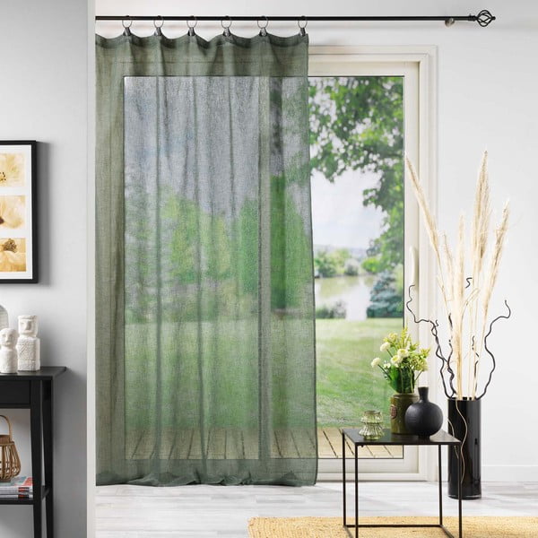 Firanka z woalu w kolorze khaki 140x240 cm Linka – douceur d'intérieur-image-2