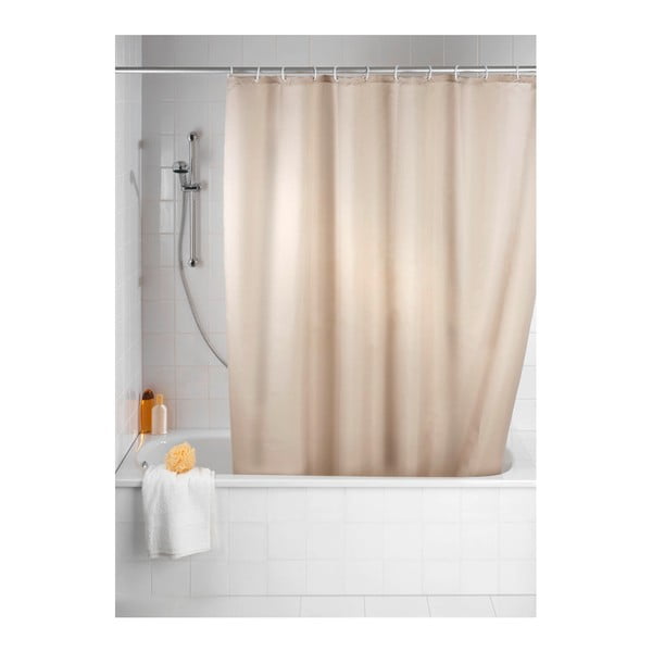 Beżowa zasłona prysznicowa z warstwą przeciw pleśni Wenko, 180x200 cm-image-1