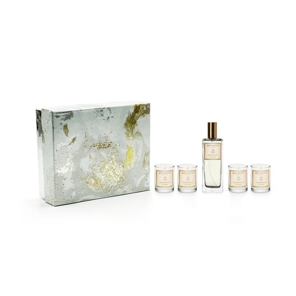 Komplet 4 świeczek zapachowych perfum do wnętrz w opakowaniu podarunkowym o zapachu gardenii i lilii Bahoma London