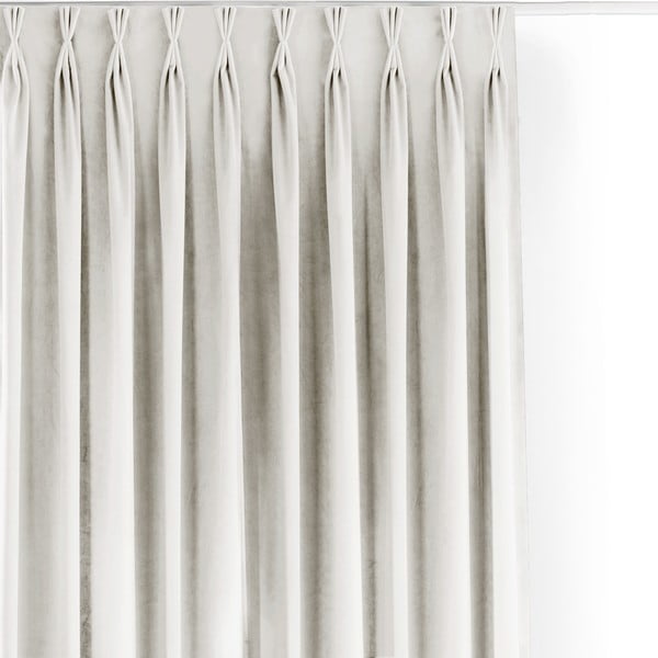 Kremowa aksamitna zasłona częściowo zaciemniająca (dimout) 400x225 cm Velto – Filumi-image-4