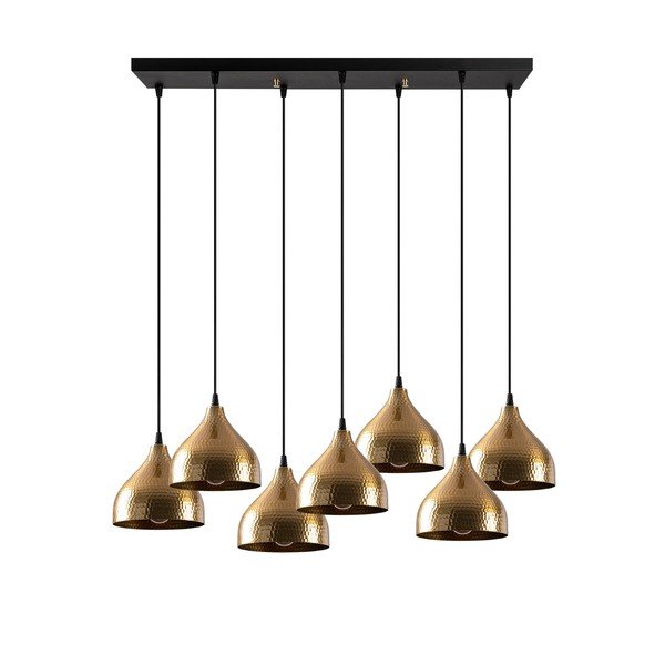 Lampa wisząca w czarno-złotym kolorze z metalowym kloszem Tattoo – Opviq lights