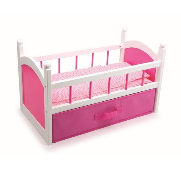 Drewniane łóżeczko dla lalek Legler Pink