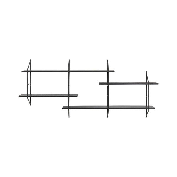 Czarna półka ścienna Actona Belfast, 191x79 cm-image-3