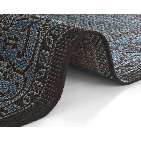 Czarno-niebieski dywan odpowiedni na zewnątrz NORTHRUGS Anjara, 140x200 cm-image-3