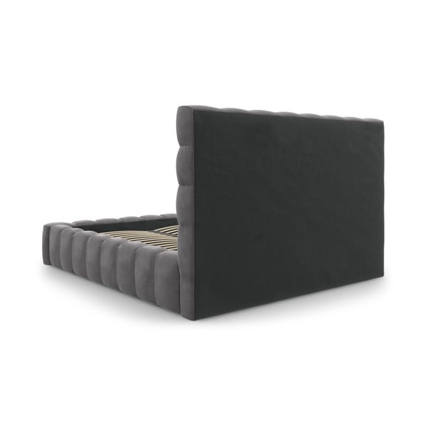 Szare tapicerowane łóżko dwuosobowe ze schowkiem i stelażem 180x200 cm Bali – Cosmopolitan Design-image-4