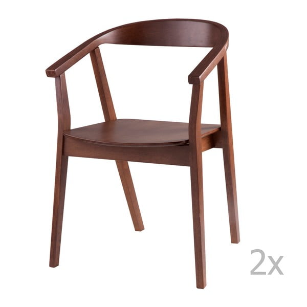 Zestaw 2 krzeseł w dekorze drewna orzechowego sømcasa Donna