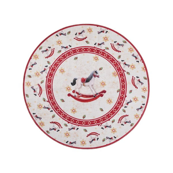 Czerwony okrągły dywan ze świątecznym motywem ø 160 cm Toy's Delight Rocking Horse – Villeroy&Boch