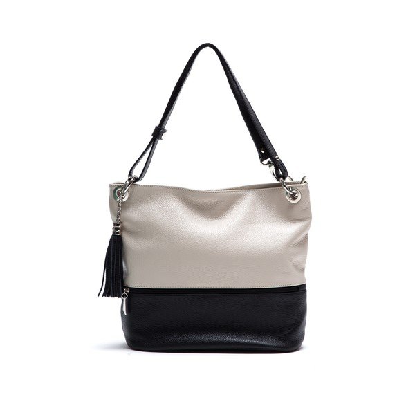 Skórzana torebka Anna Luchini 1104 Beige Nero
